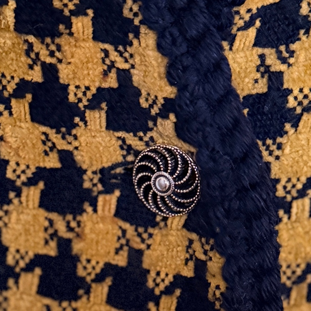 Yellow & Black Houndstooth Bouclé Blazer - Picture 4 of 8